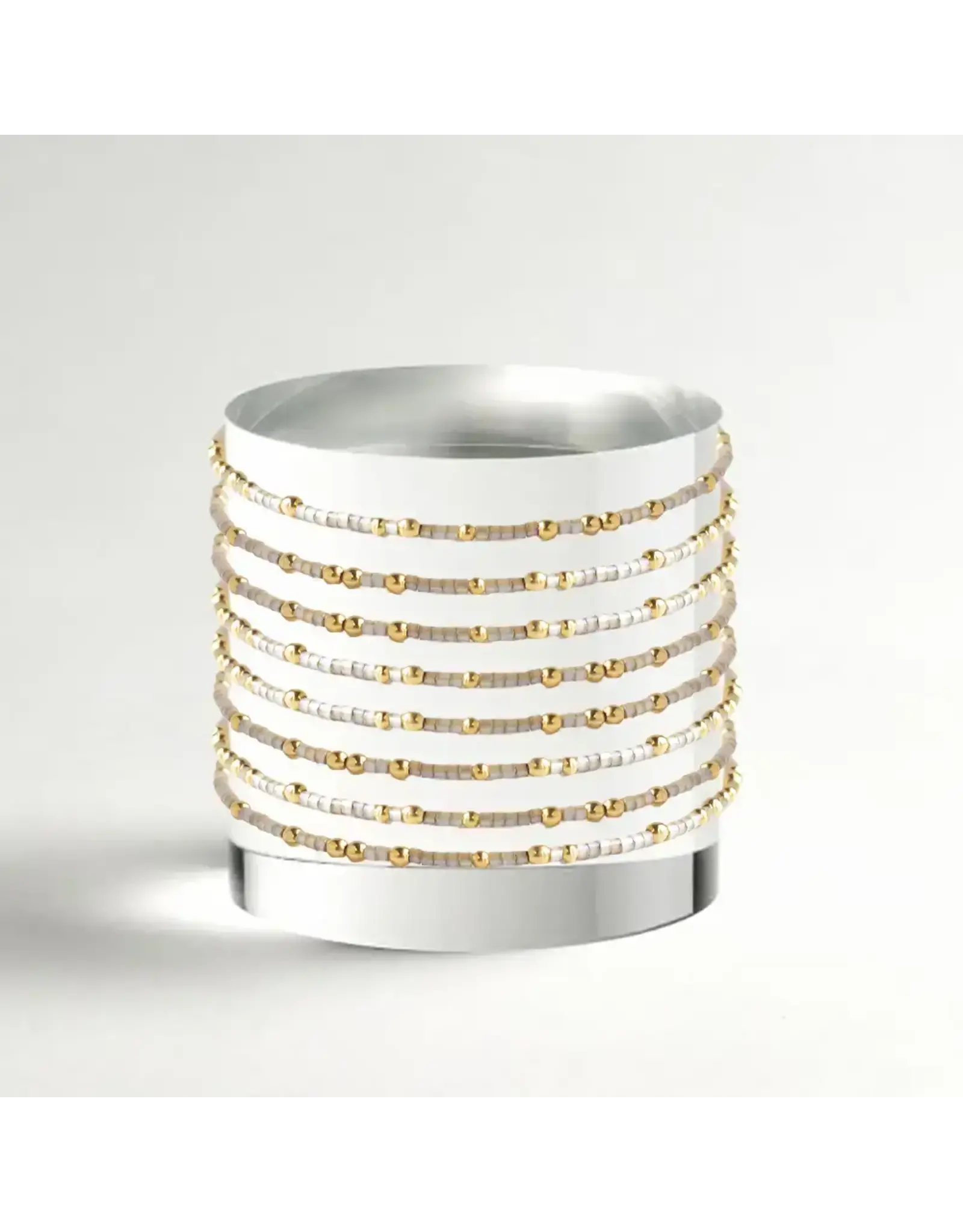 Lenny & Eva/Faire Confetti Beaded Bangle-Smoky Quartz
