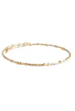 Lenny & Eva/Faire Confetti Beaded Bangle-Smoky Quartz