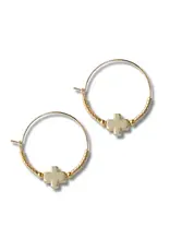 Lenny & Eva/Faire Faithful Cross Beaded Earrings - Gold
