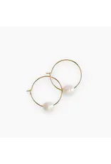 Lenny & Eva/Faire Hoop Earrings - Pearl