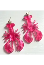 Louie Love ﻿﻿Marble Red Acrylic Louisiana Crawfish Earring