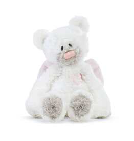 Demdaco Pink Guardian Angel Bear Rattle Plush