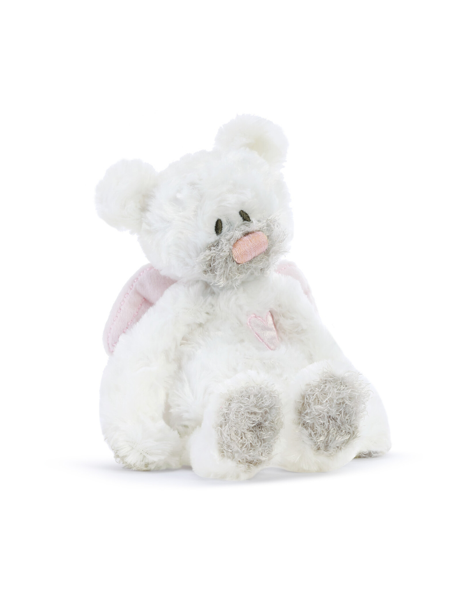 Demdaco Pink Guardian Angel Bear Rattle Plush