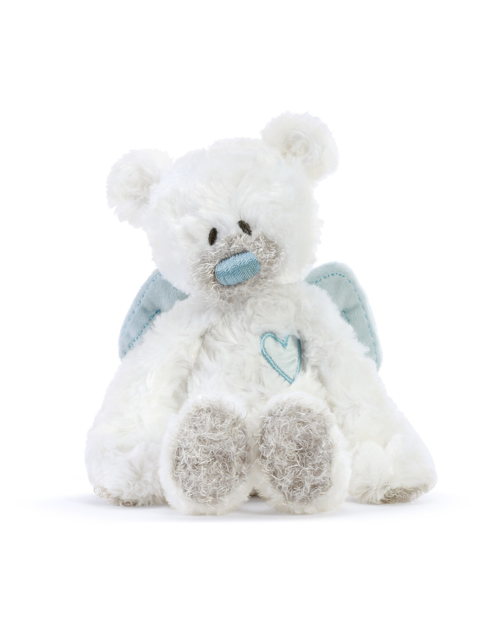 Demdaco Blue Guardian Angel Bear Rattle Plush