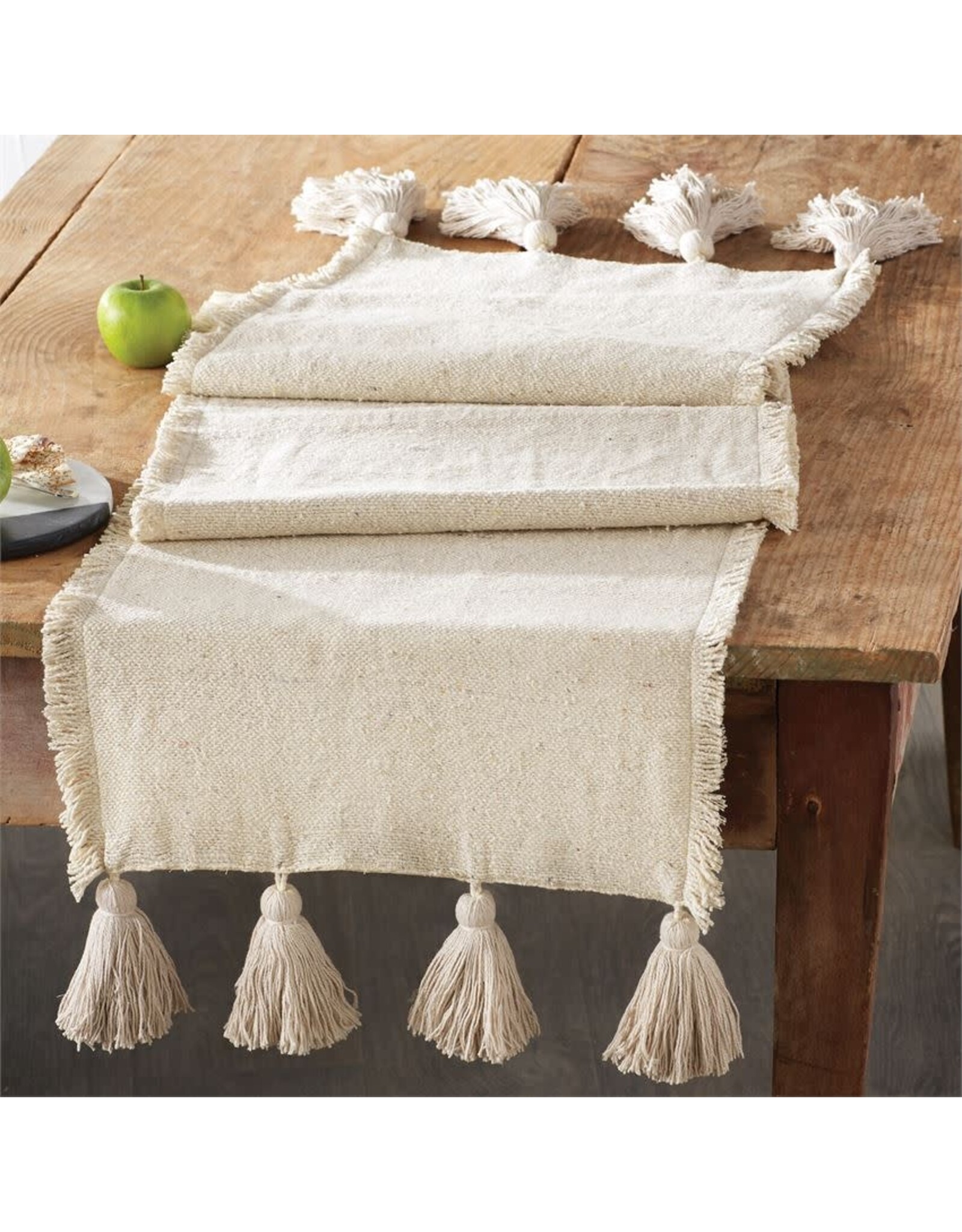 Mud Pie Off White Ponchaa Table Runner