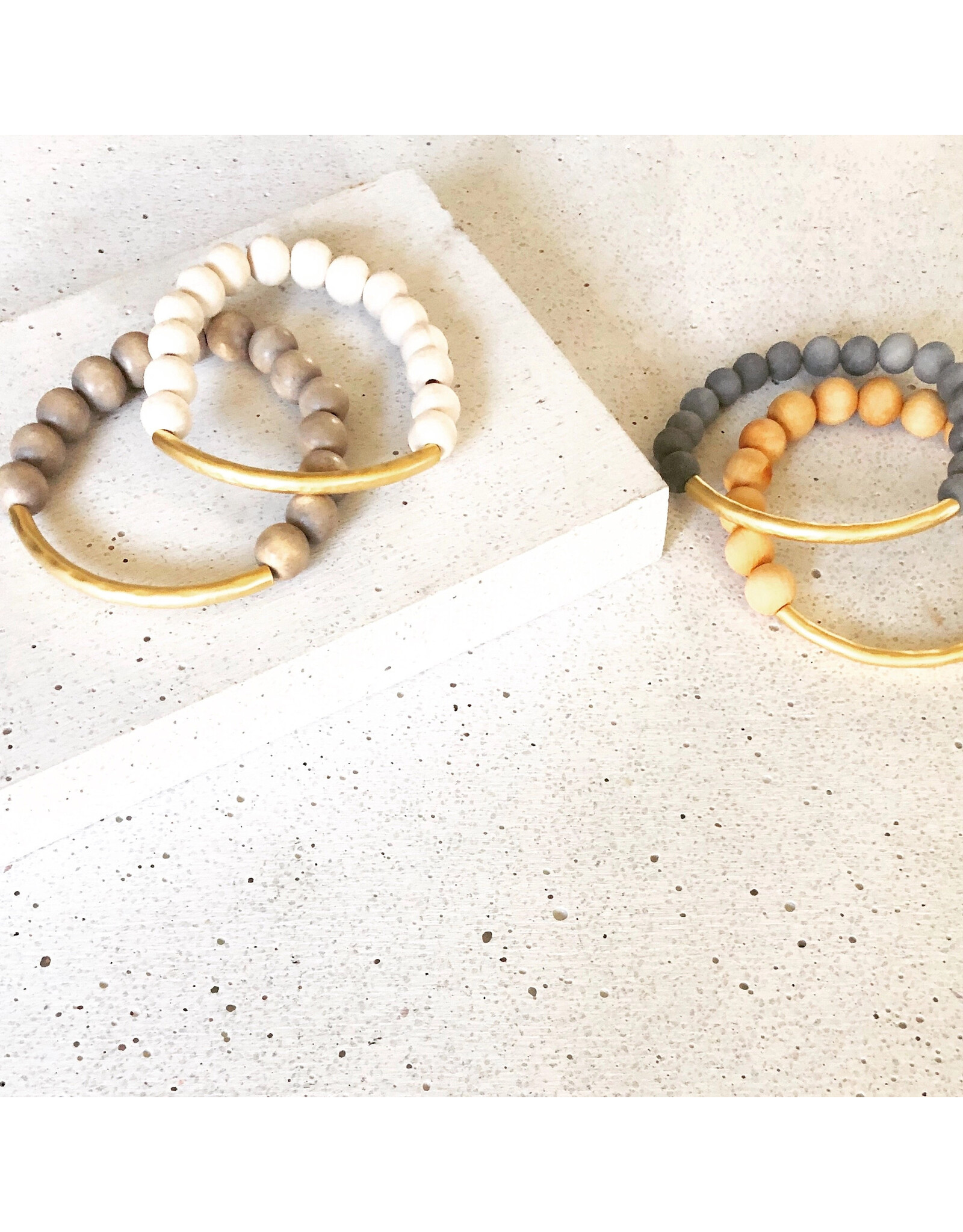 Tweet & Peep Jewelry The Dianne Beaded Bracelet -Grey