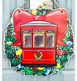 Art By Allie Streetcar Wreath Doorhanger