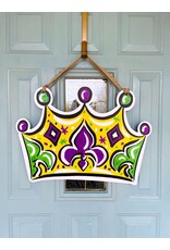 Art By Allie Mardi Gras Crown Doorhanger