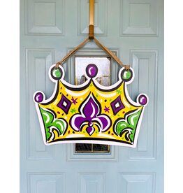 Art By Allie Mardi Gras Crown Doorhanger