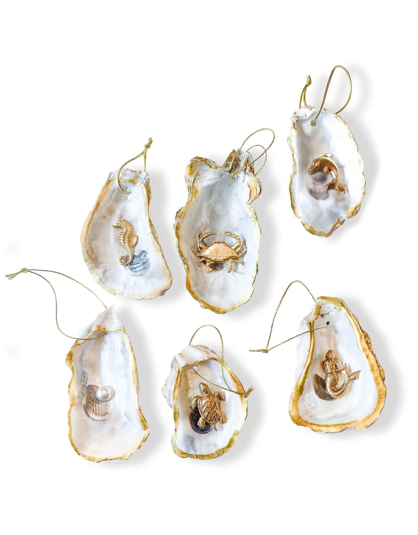 Roux Brand Handcrafted Oyster Ornaments (Alligator) Sourced from the Gulf