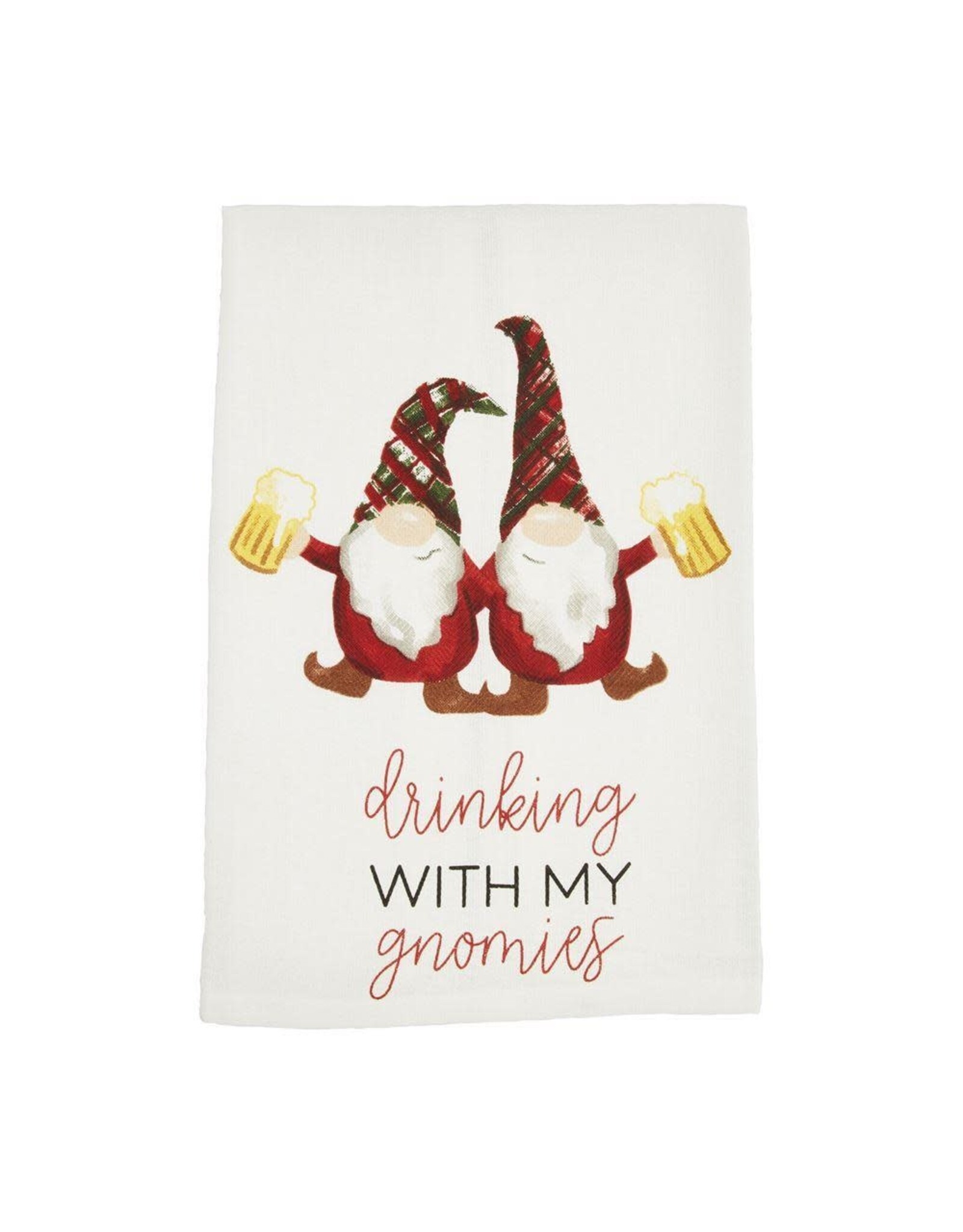 Mud Pie GNOME DRINKING XMAS TOWEL
