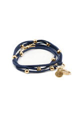 Kinsley Armelle Wrap Collection - Denim Bracelet Gold L/Xl