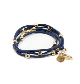 Kinsley Armelle Wrap Collection - Denim Bracelet Gold L/Xl
