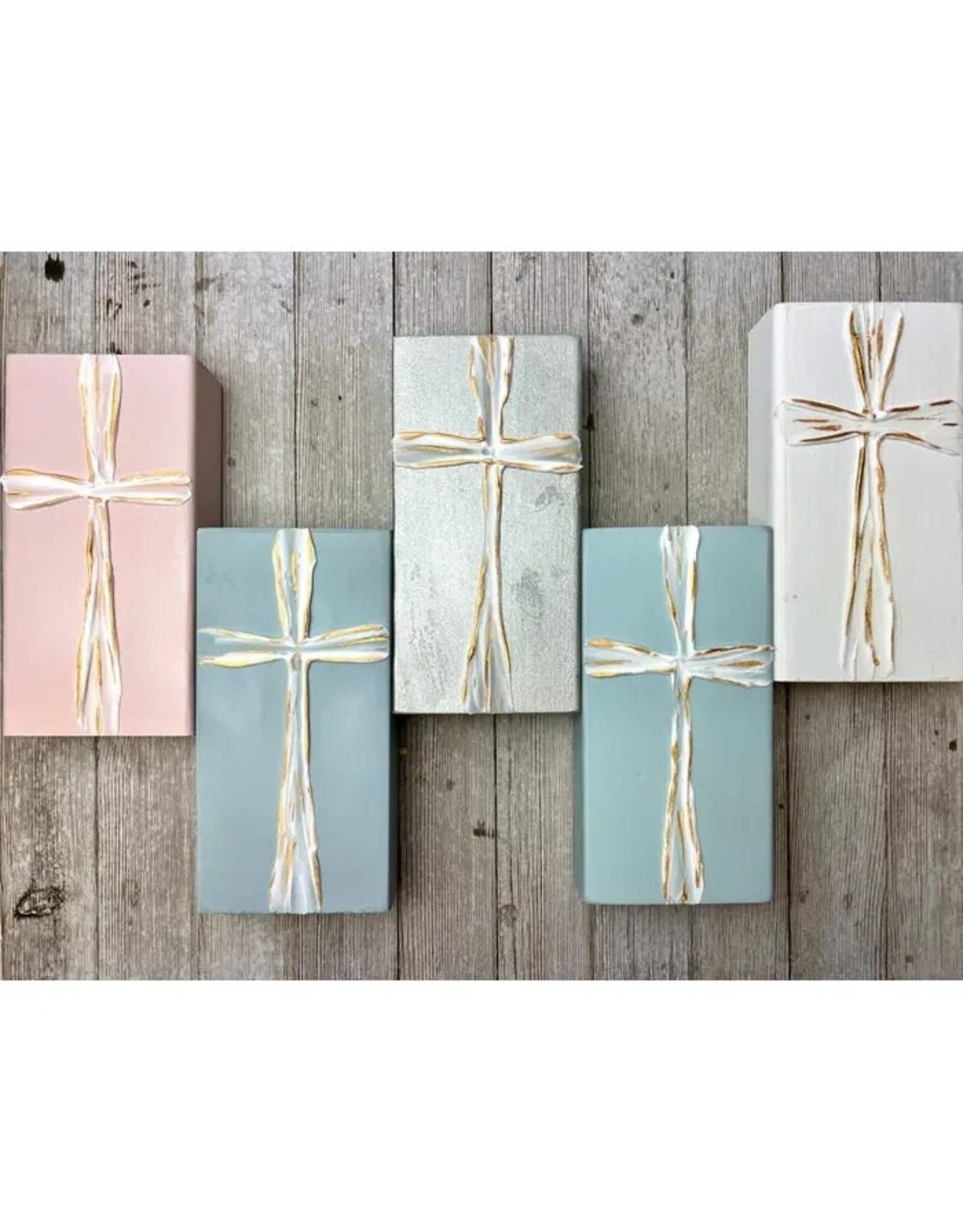 Michelle Allen Designs 4x7 White Cross Art - Silver