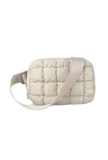 Queens Designs Puffer Belt Bag - Ivory