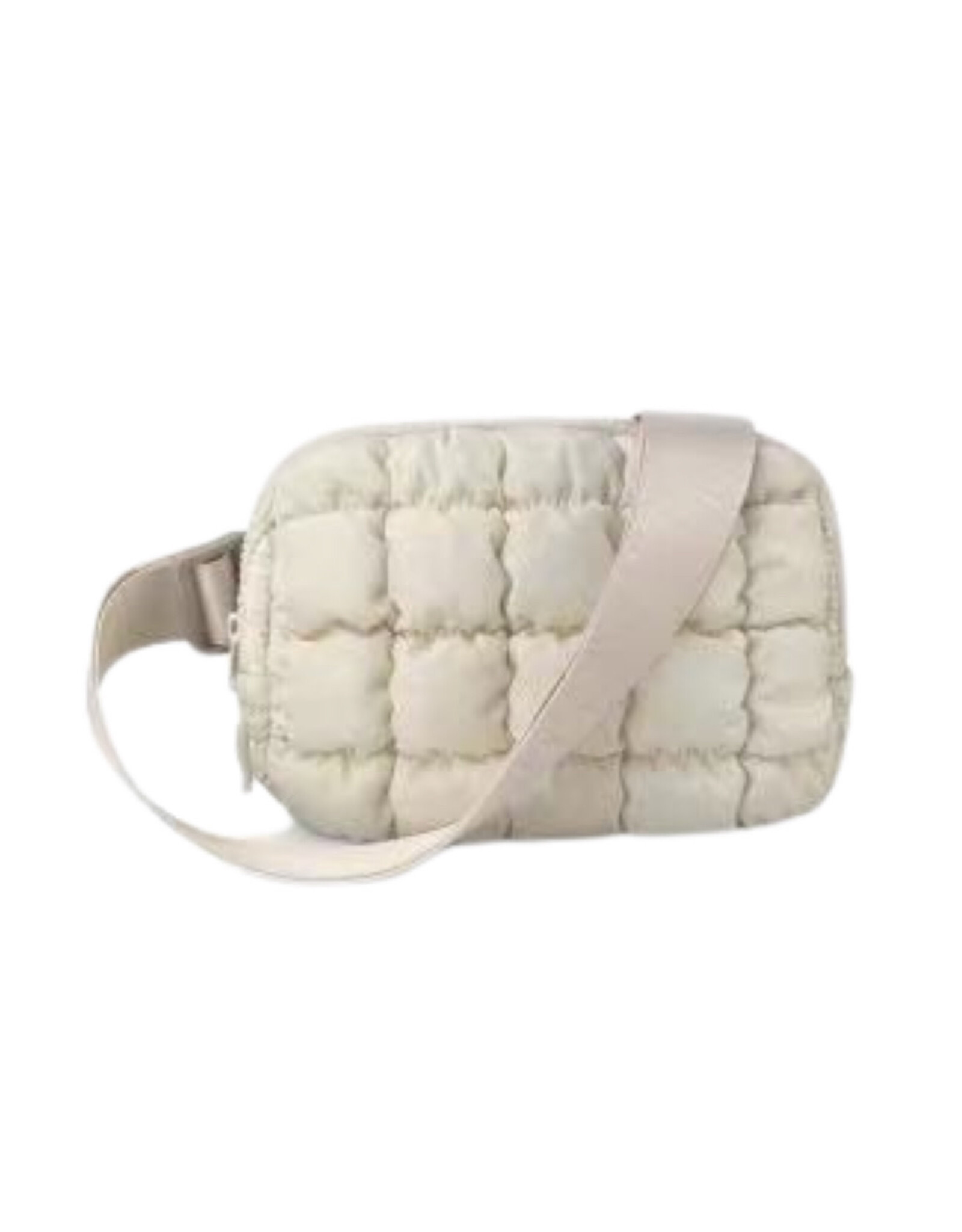 Queens Designs Puffer Belt Bag - Ivory