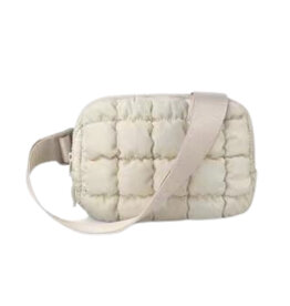 Queens Designs Puffer Belt Bag - Ivory
