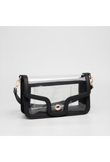 Queens Designs Envelope Style Clear Bag - Black