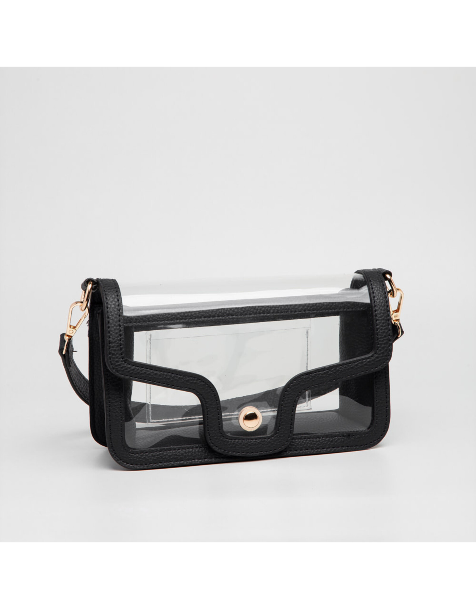 Queens Designs Envelope Style Clear Bag - Black