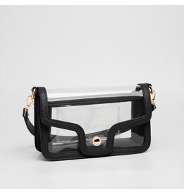 Queens Designs Envelope Style Clear Bag - Black