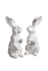 Raz Imports Whitewash Rabbit 12.25" set of 2