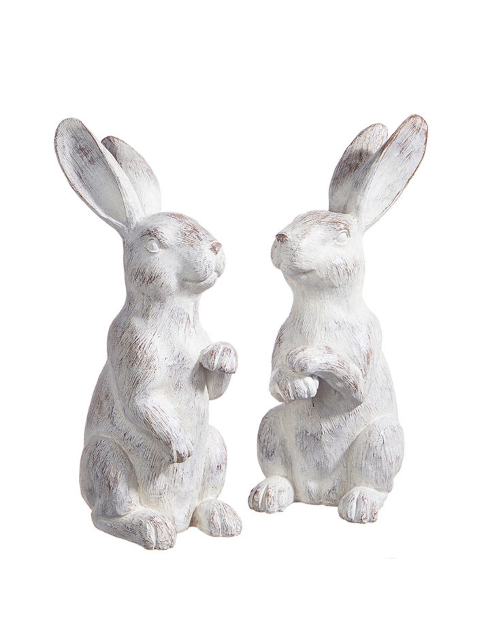 Raz Imports Whitewash Rabbit 12.25" set of 2