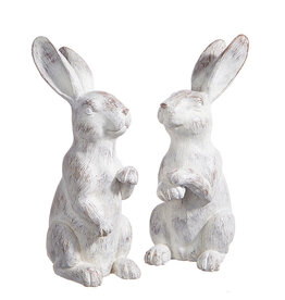 Raz Imports Whitewash Rabbit 12.25" set of 2