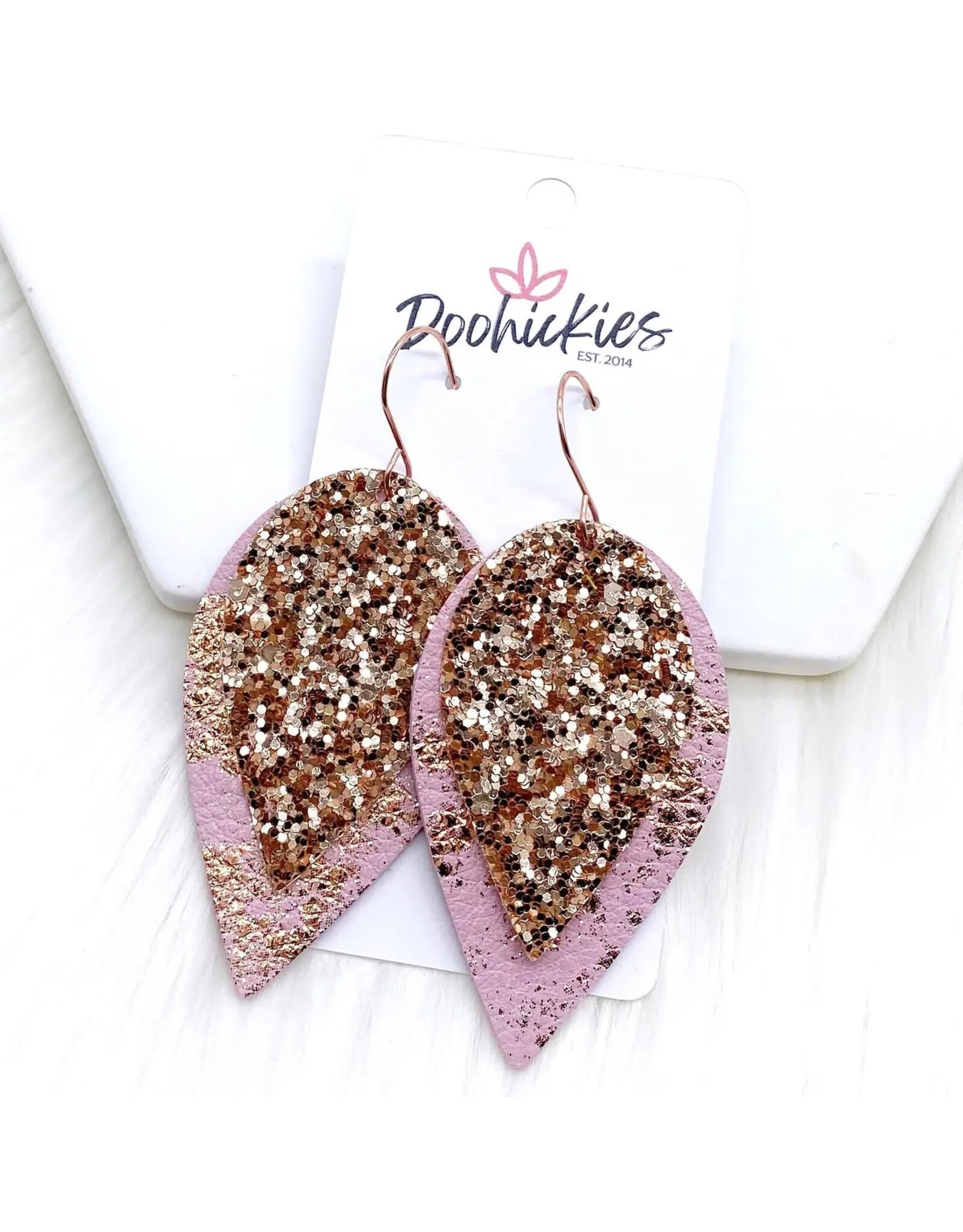 Doohickies/So. Charm Trade 2.5" Rose Gold Glitter & Rose Gold Splash Layered Spades