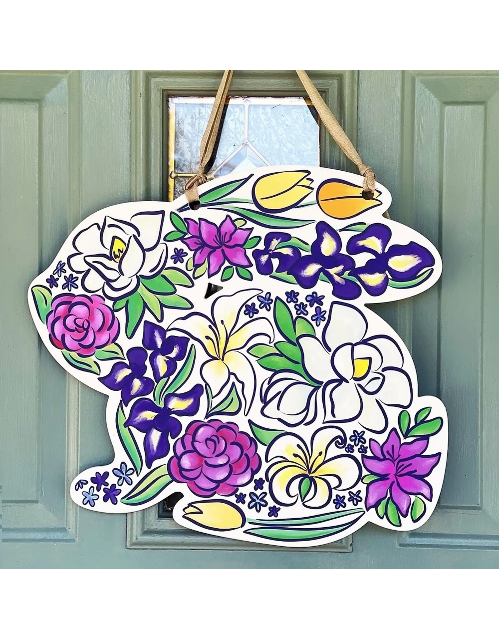Art By Allie Floral Bunny Door Hanger