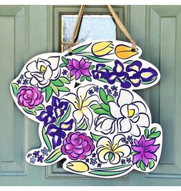 Art By Allie Floral Bunny Door Hanger