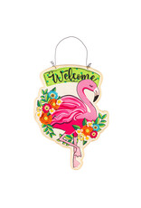 Evergreen Enterprises Floral Flamingo Welcome Estate Door Décor