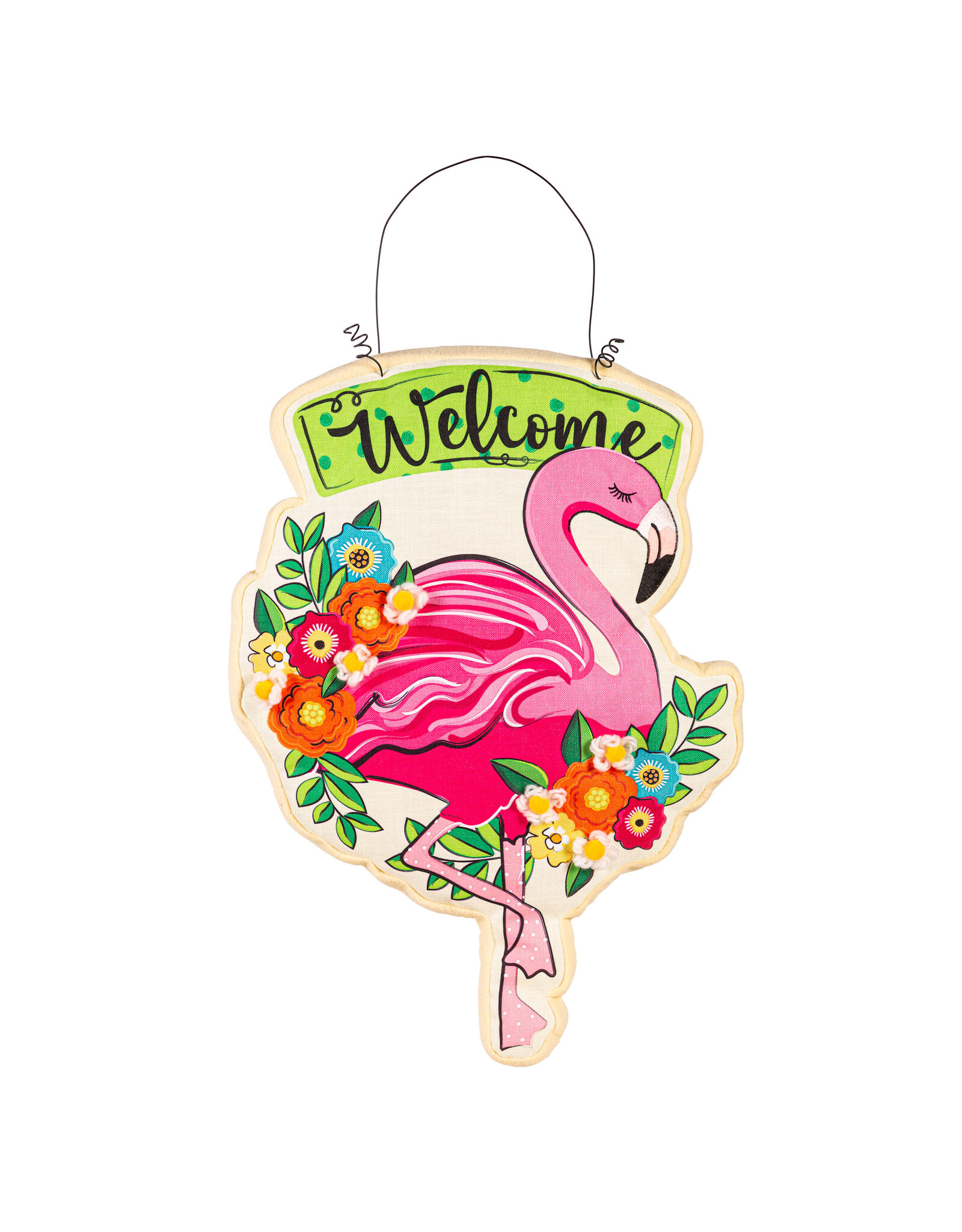 Evergreen Enterprises Floral Flamingo Welcome Estate Door Décor