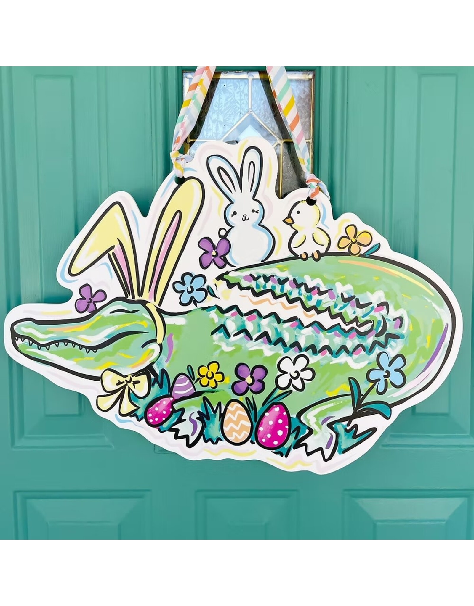 Art By Allie Allie-Gator Bunny Door Hanger