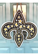 Art By Allie Black & Gold Fleur De Lis Door Hanger