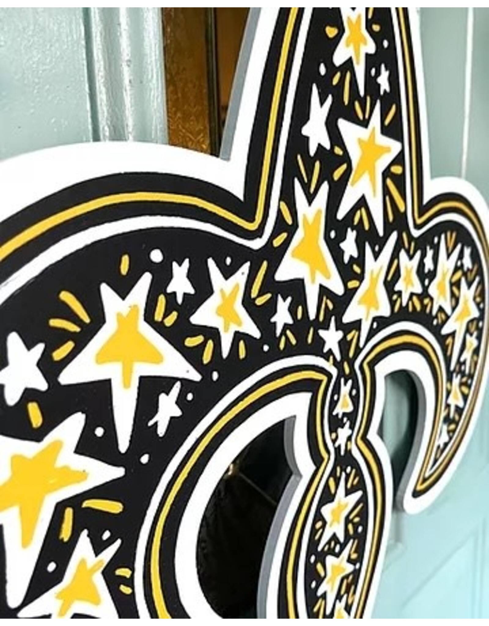 Art By Allie Black & Gold Fleur De Lis Door Hanger