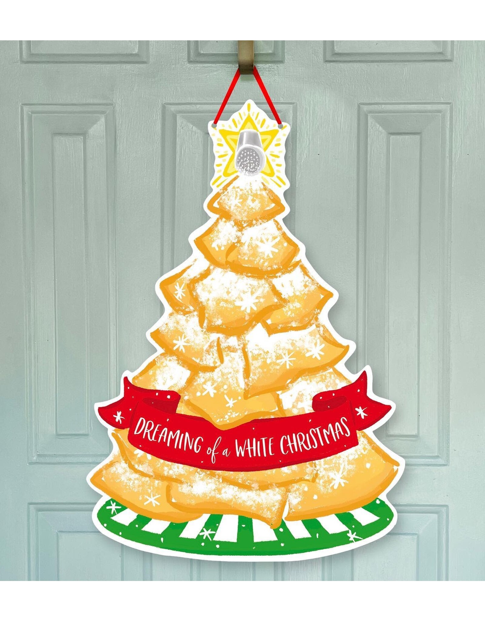 Art By Allie White Christmas Beignet Doorhanger