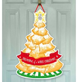Art By Allie White Christmas Beignet Doorhanger