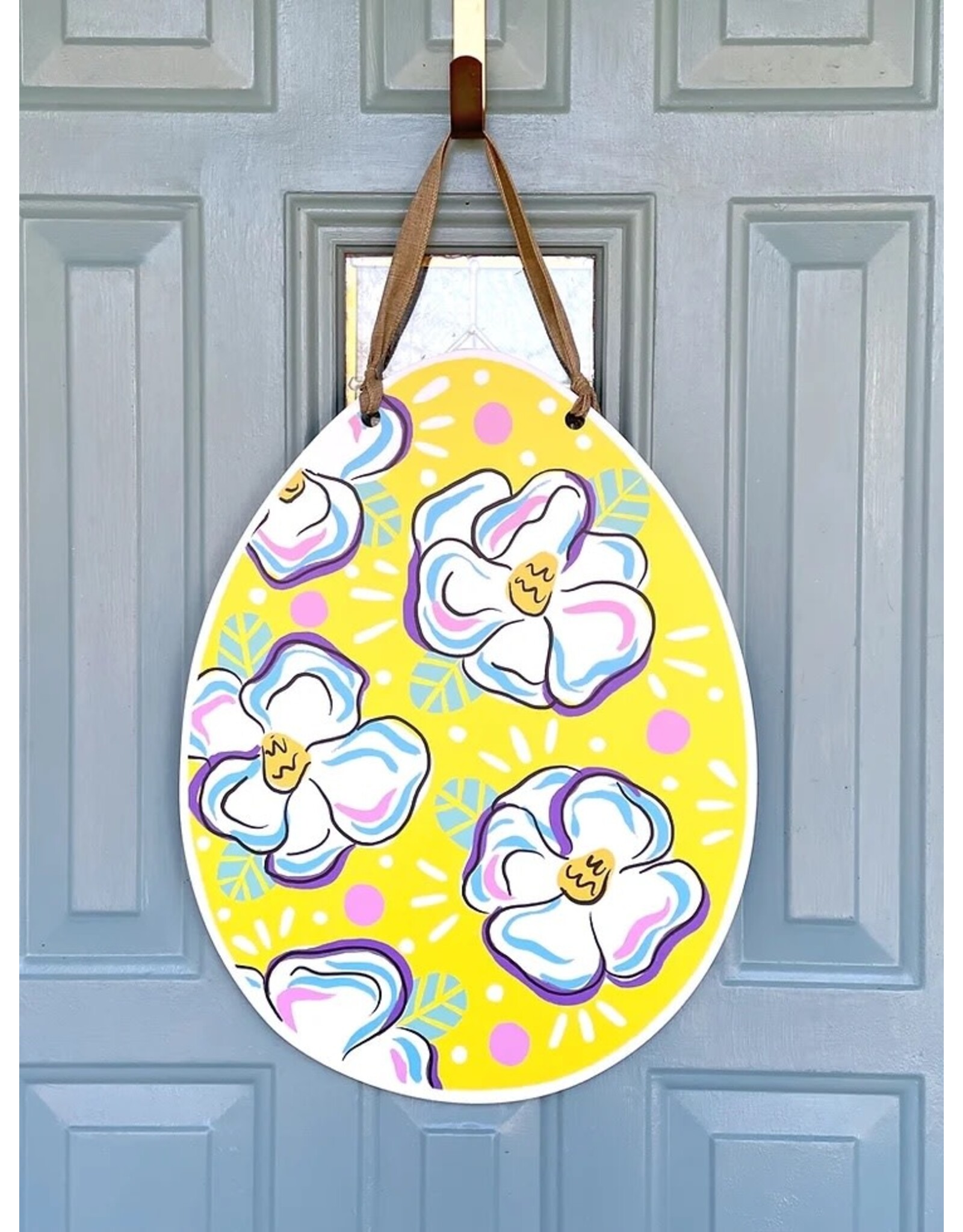 Art By Allie Yellow Easter Egg Door Hanger