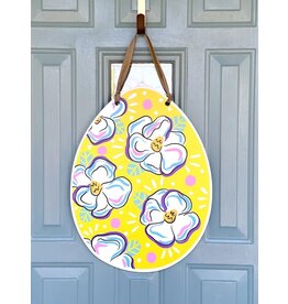 Art By Allie Yellow Easter Egg Door Hanger
