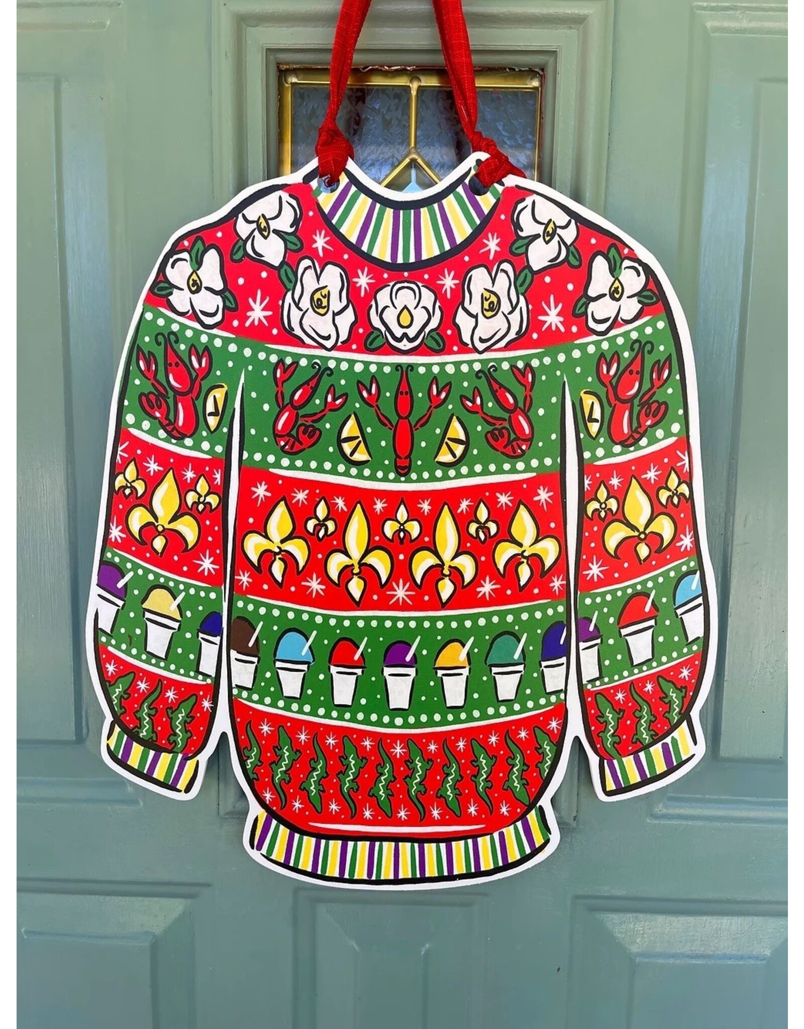Art By Allie Louisiana Festive Sweater Door Hanger