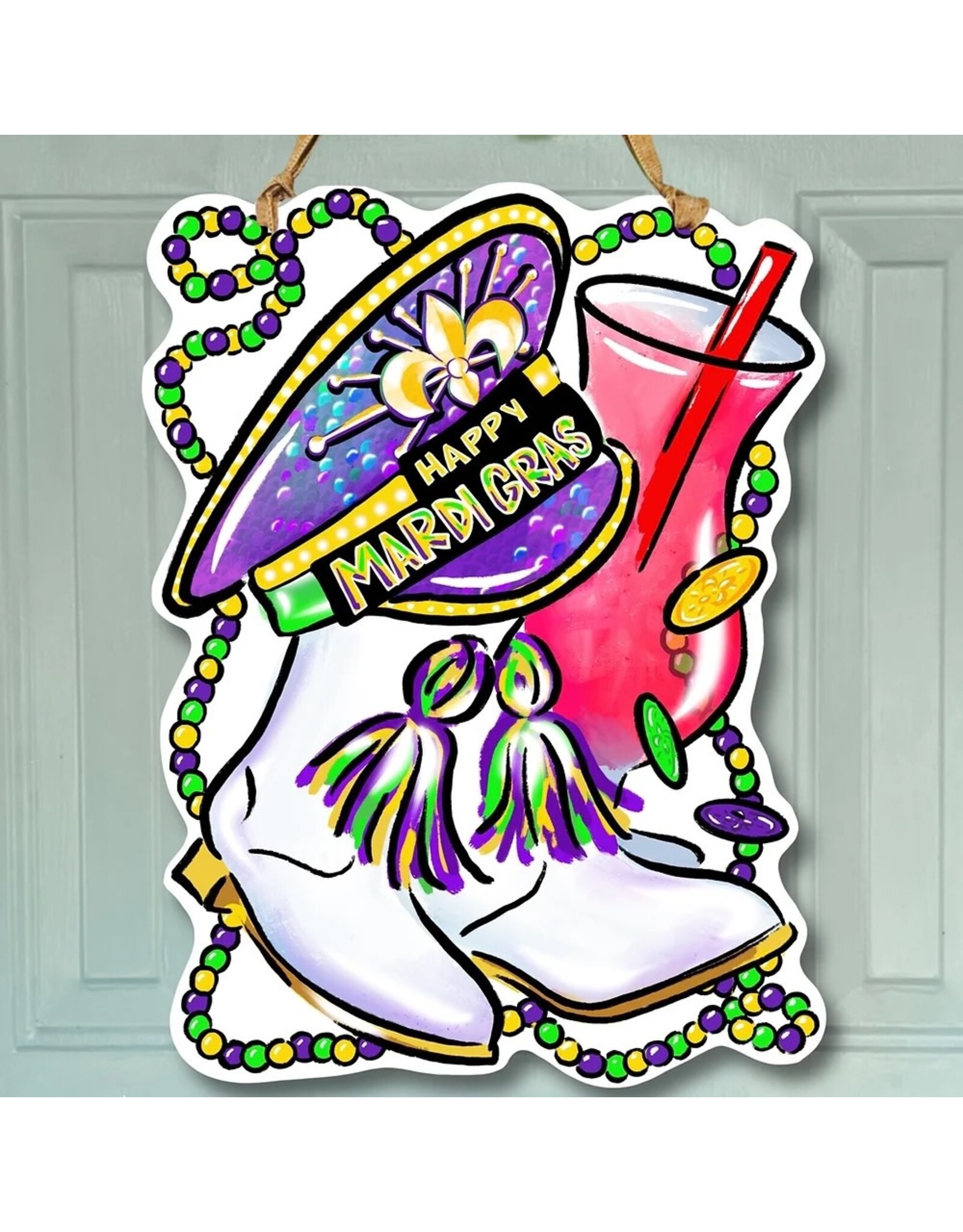 Art By Allie Mardi Gras Accessories Doorhanger