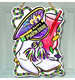 Art By Allie Mardi Gras Accessories Doorhanger
