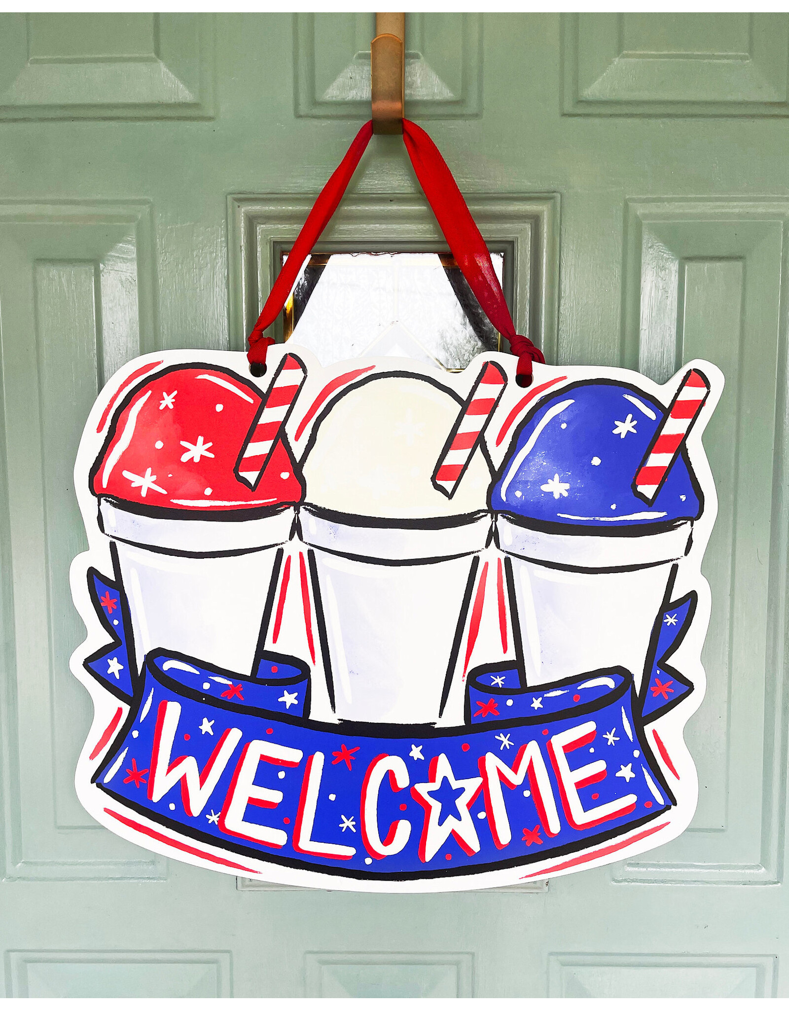 Art By Allie Patriotic Snoball Door Hanger