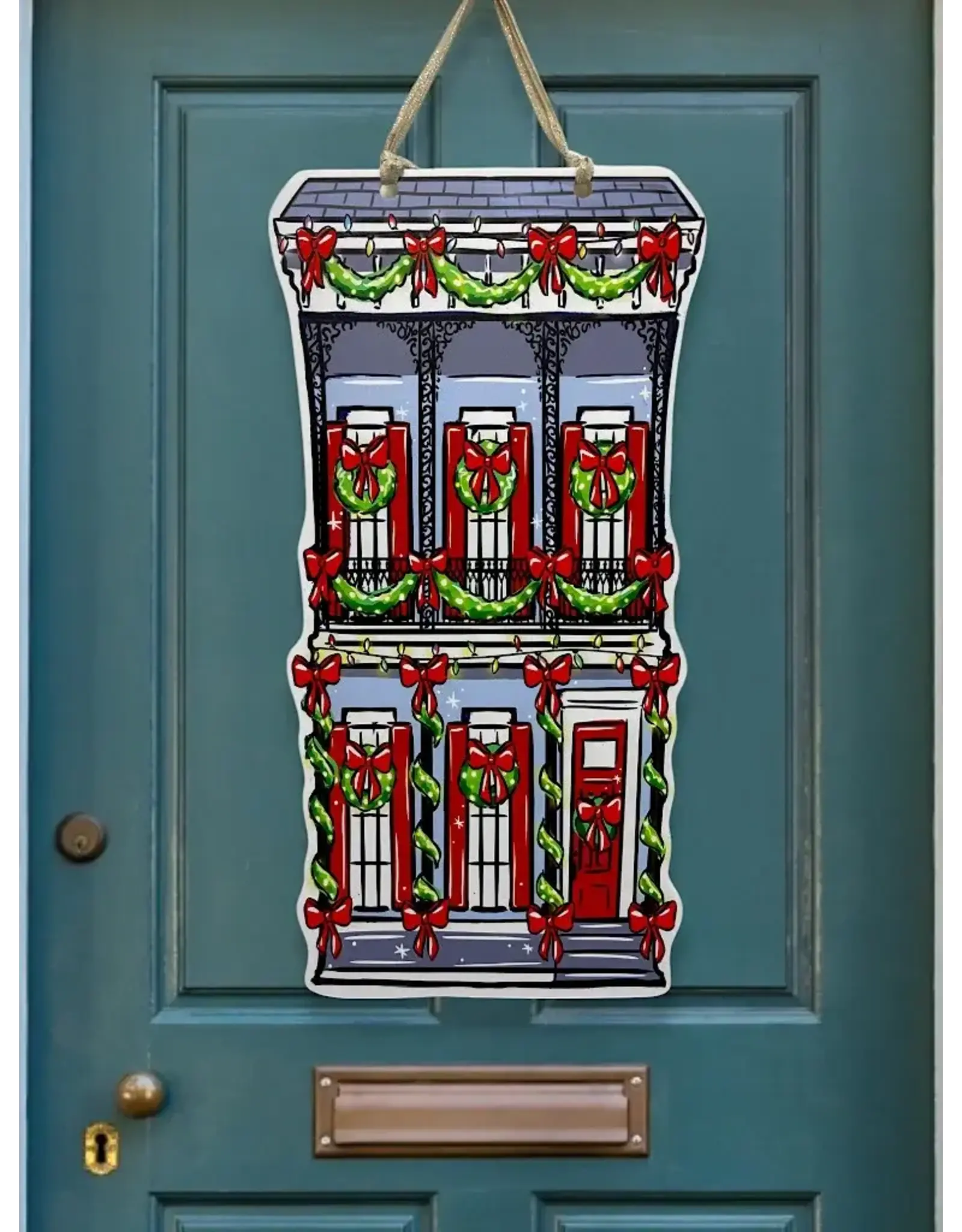 Art By Allie Uptown Christmas Home Door Hanger