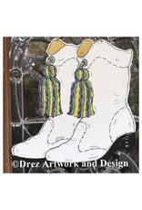 Drez Artwork And Design Mardi Gras Marching Boots Drum Majorette Door Hanger