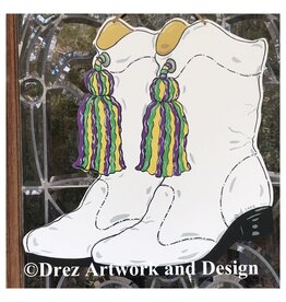 Drez Artwork And Design Mardi Gras Marching Boots Drum Majorette Door Hanger