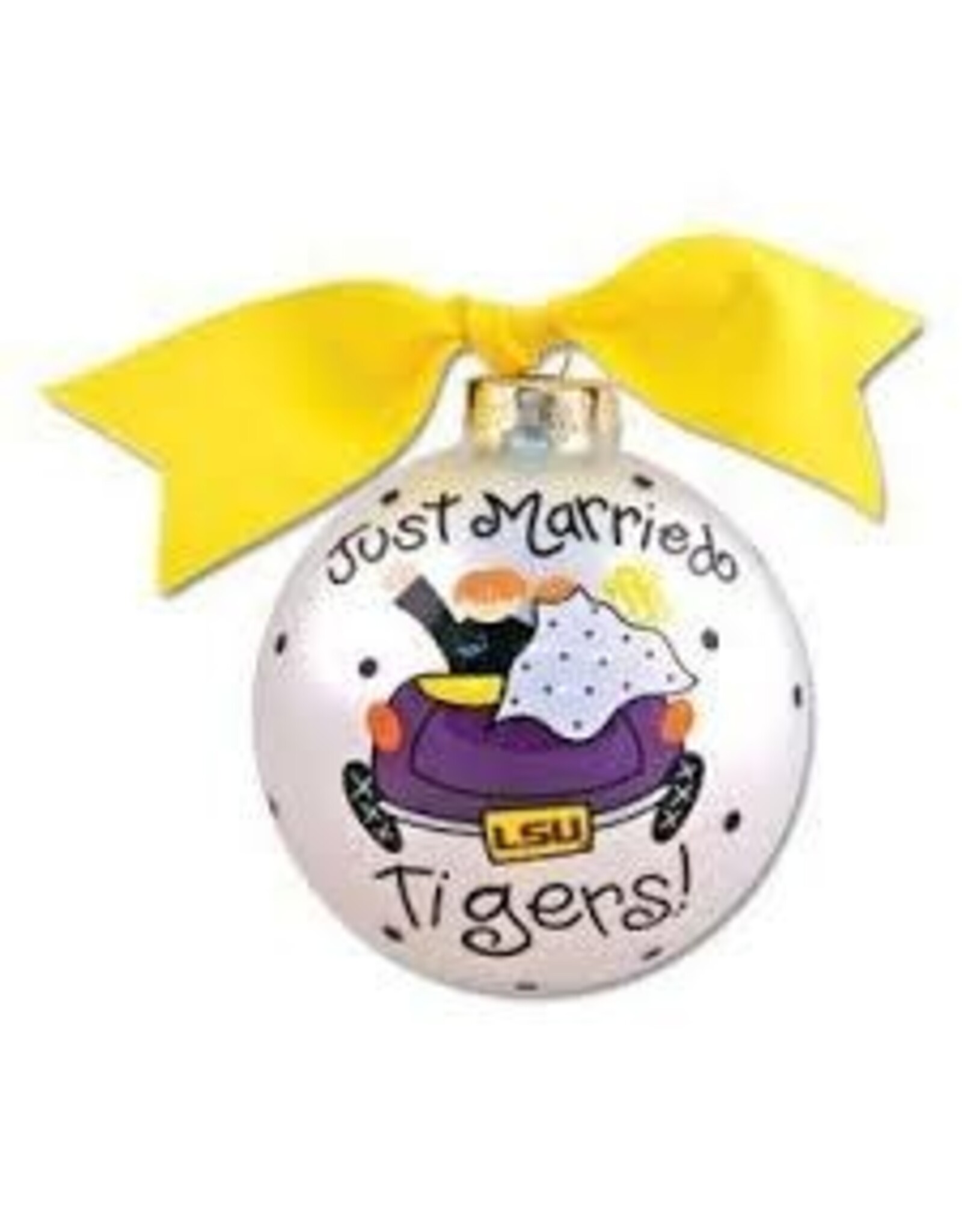 Coton Colors LSU Just Married Ornament