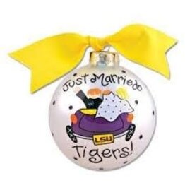 Coton Colors LSU Just Married Ornament
