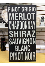 Evergreen Enterprises Wooden Block Sign Wine Types