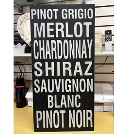 Evergreen Enterprises Wooden Block Sign Wine Types